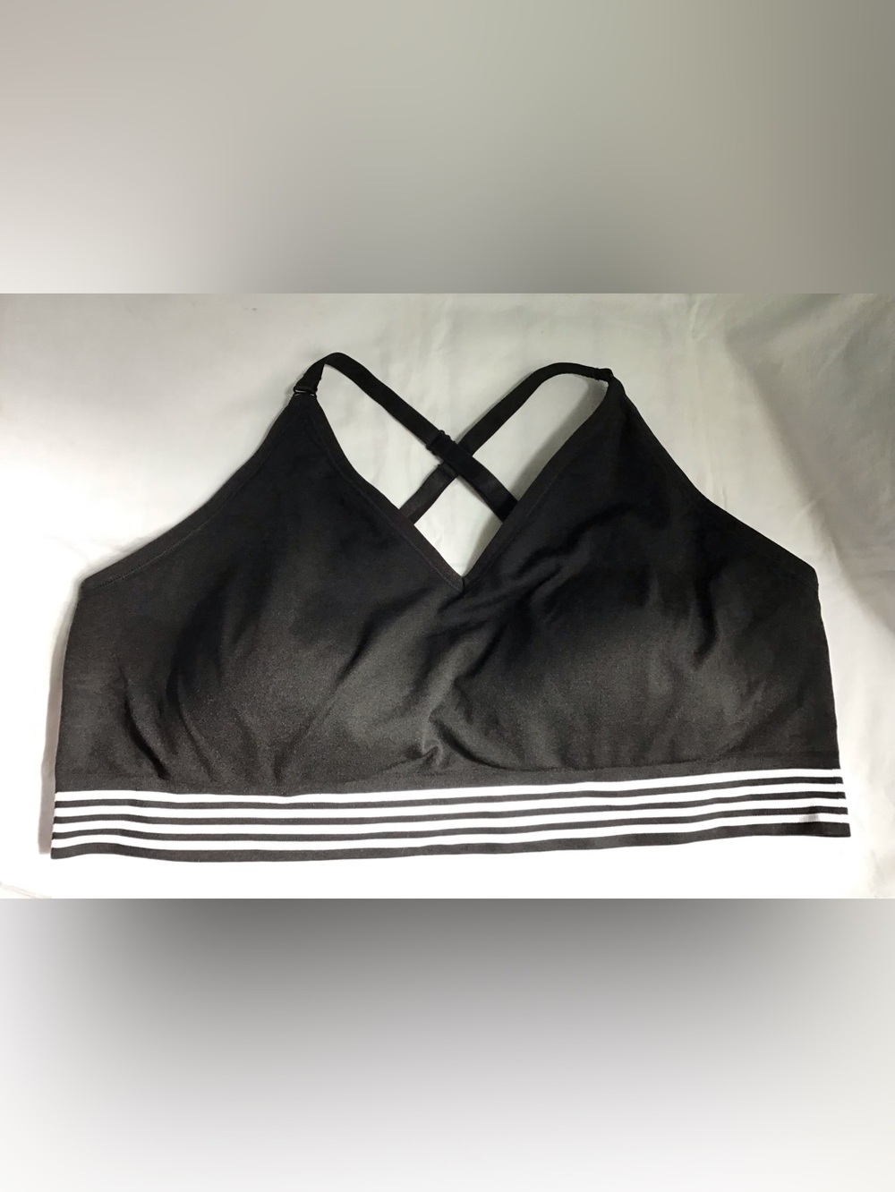 Torrid Curve Black Crisscross Bralette with Striped Band Sz 3